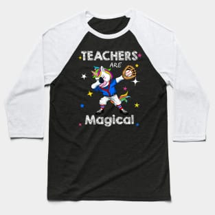 Teachers Are Magical Unicorn Softball Player Baseball T-Shirt